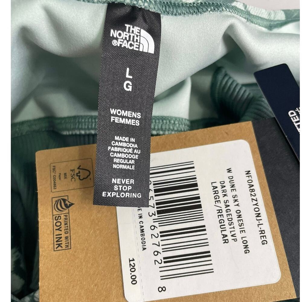 NWT - The North Face Dune Sky Long Dark Sage Bodysuit - Picture 4 of 5
